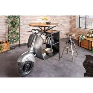SCOOTER ezüst-mangófa bárasztal 115cm kép