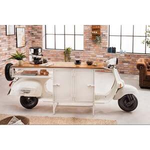 SCOOTER barna-fehér mangófa bárszekrény 250cm kép