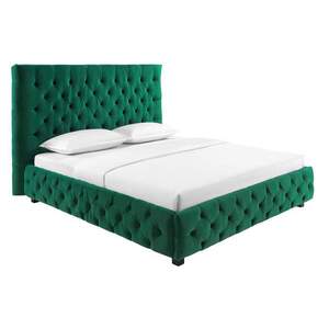 PARIS CHESTERFIELD sötétzöld bársony ágy 180x200cm kép