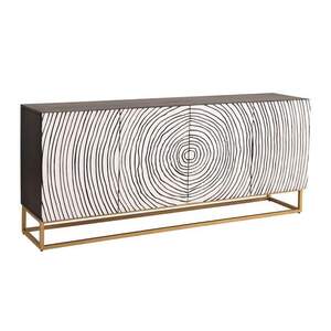 ZEN CIRCLE fekete-fehér mangófa komód 180cm kép