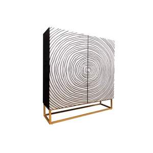 ZEN CIRCLE fekete-fehér mangófa tálalószekrény 120cm kép