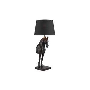 HORSE fekete-arany asztali lámpa szobor kép