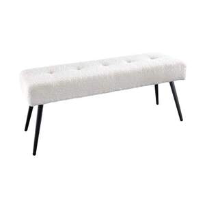 BOUTIQUE fehér bouclé ülőpad 100cm kép