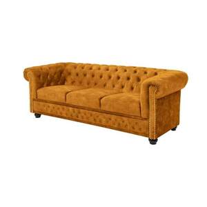 CHESTERFIELD sárga bársony kanapé kép