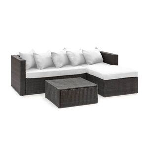 Blumfeldt Theia Lounge Set, kerti ülőgarnitúra, sarok kanapé, asztal, 5 párna, fekete kép