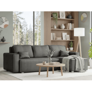 Szürke sarokkanapé SMART COSARO, kétoldalas + 2 párna AJÁNDÉK kép