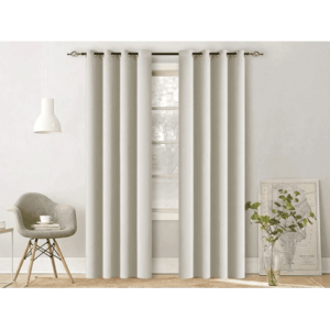 Fehér-krémszínű OXFORD függöny 140x250 cm Felfüggesztés: Fém gyűrűk kép