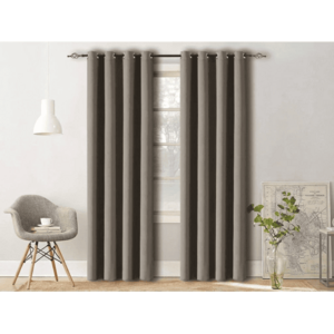 Függöny OXFORD 140x270 cm, szürkésbarna Felfüggesztés: Hullámos sínszalag kép