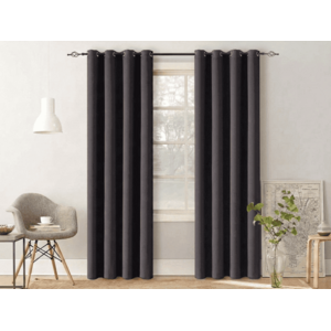 Függöny OXFORD LIGHT 140x250 cm, sötétszürke Felfüggesztés: Hullámos sínszalag kép