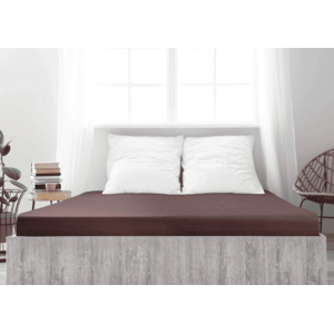 Mako-jersey pamut lepedő LUXORA 90x200 cm sötétbarna kép