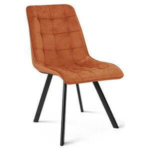 Étkezőszék CIEZA VELVET fekete lábakkal, terrakotta kép