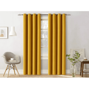 Závěs OXFORD 140x270 cm, sárga Felfüggesztés: Hullámos sínszalag kép