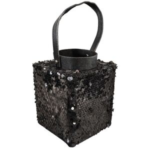 Lámpás flitterekkel LOFTY GLAM 27 cm, fekete kép