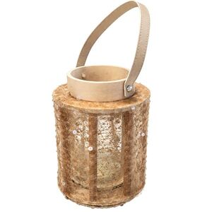 Flitteres lámpás NATUR GLAM 26 cm, természetes kép
