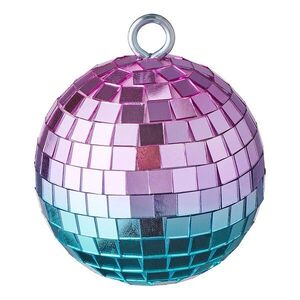 HANG ON akasztható disco gömb 8 cm, lila-türkizkék kép
