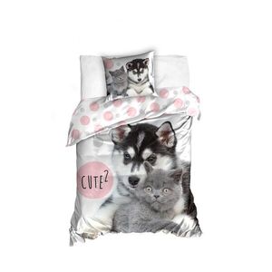Pamut ágyneműhuzat Husky kiscicával kép
