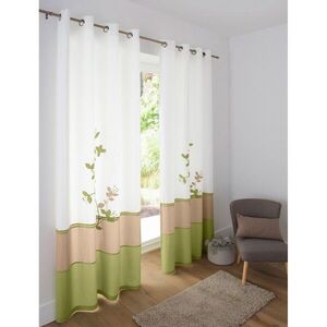 Voile függöny orchidea nyomtatással, szemekkel végződő függöny kép