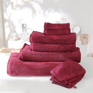 Egyszínű frottír fürdőszobai textil szett, varrással díszítve kép