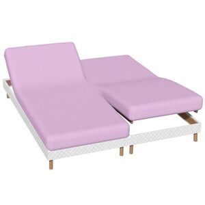 Egyszínű gumis lepedő állítható ágyhoz, flanel, sarokmélység 26 cm kép