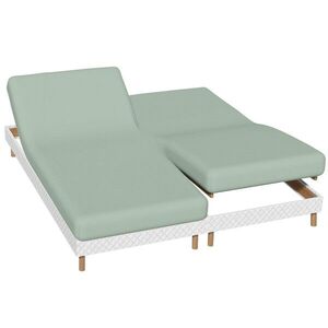 Egyszínű gumis lepedő állítható ágyhoz, flanel, sarokmélység 26 cm kép