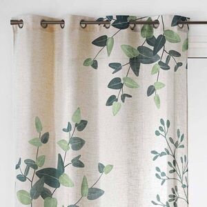 Függöny fűzőlyukakkal és levélmintával kép