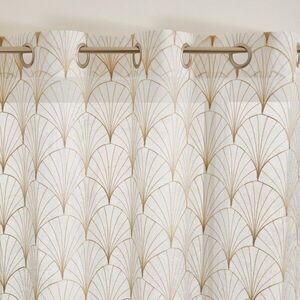 Art deco mintás voile függöny, fűzőlyukakkal kép