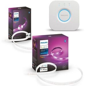 Philips Hue Lightstrip Plus V4 EMEA 2 m base kit, EMEA 1 m ext, HUE Bridge EU kép