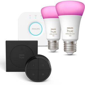 Philips Hue White and Color Ambiance 9 W 1100 E27 starter kit + Hue Tap Dial Switch Black kép