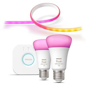 Philips Hue Gradient Lightstrip + White and Color Ambiance 9W 1100 E27 starter kit kép