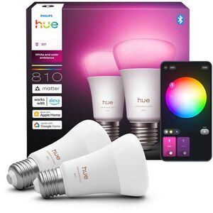 Philips Hue White and Color Ambiance 6 W, 810 lm, E27, 2 db kép