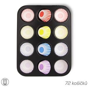 Sütőforma, fém MUFFIN 12 + papír kosár 72 db kép