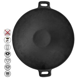 WOK öntöttvas serpenyő 30 cm átmérővel kép