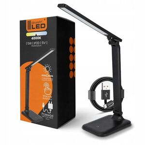 SMART LED érintős asztali LED munkalámpa, 5 W, 200 lm, USB-C, fekete kép