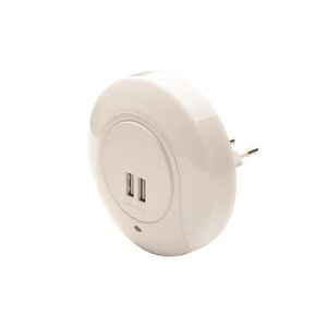 ACA Lighting konnektoros éjszakai fény, 1 W/ 4000 K/ IP20/ 2×USB/ alkonykapcsolós kép