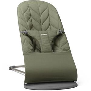 Babybjörn Bliss Dark Green Woven Petal pihenőszék, sötétszürke konstrukció kép