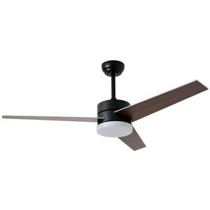 IMMAX NEO LITE VARIABLE Smart LED ventilátoros lámpa, Tuya WiFi, fekete / fa dekor kép