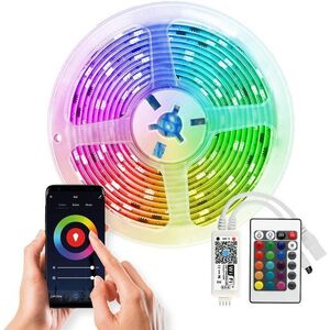 Solight Wifi Smart LED fényszalag, RGB, 5 m, készlet adapterrel és távirányítóval kép