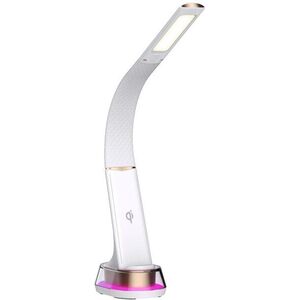 Immax LED Corella Asztali lámpa Qi töltéssel, fehér, aranyszín elemekkel, RGB háttérvilágítás kép