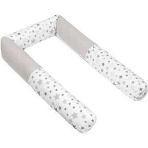 Bellatex 322/902 Rácsvédő hengerpárna, csillagok, szürke-fehér, 12×240 cm kép