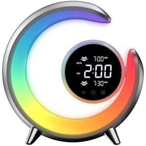 IMMAX PEACOCK LED éjszakai lámpa órával, ébresztőórával, RGB és USB - ezüst kép