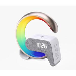 IMMAX FLAMINGO LED relax lámpa QI töltéssel, ébresztőóra, RGB, USB kimene - arany kép