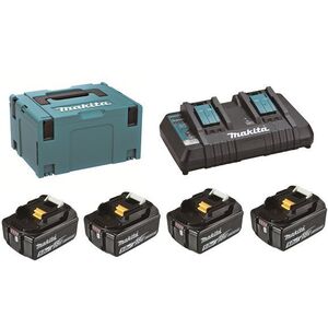 Makita Sada Li-ion LXT 18V 4 × BL1850B + DC18RD + Makpac kép