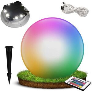 Aca Lighting napelemes LED gömb, vízálló, RGB+W 25 cm, távirányító, Li-FePO4 18 A kép