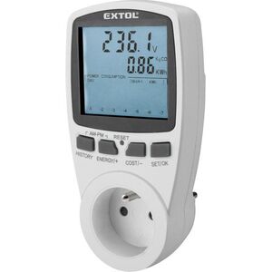 EXTOL PREMIUM villamosenergia-fogyasztásmérő, kW, kWh, V, A, Hz, 8831260 kép