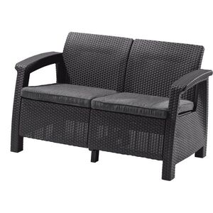 KETER kerti pad CORFU LOVE SEAT, grafit 128 cm kép
