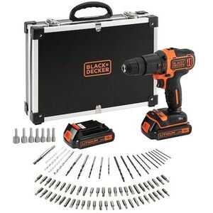 BLACK + DECKER ütvefúró, 18V AKU tokban, 80 darab tartozékkal BDCHD18BAFC-QW (2x1, 5 Ah) kép