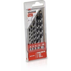 KREATOR KRT012401 - 5 darabos fúrószár készlet betonba, 4-5-6-6-8-10 mm kép