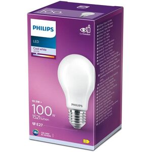 Philips Classic A60, E27, 100 W, hideg fehér kép