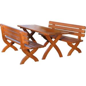 ROJAPLAST Kerti bútor szett STRONG MASIV 1 asztal + 2 pad kép