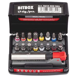 WÜRTH Bit-készlet, C 6, 3 (1/4) bit-tartóval, 17 darab kép